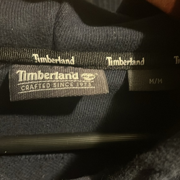 Timberland vintage logo hooded sweatshirt size medium in blue - Picture 2 of 3